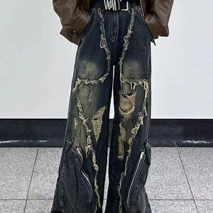 Jeans Retro Desgastados con Borlas, Bolsillos Grandes y Agujeros, Diseño Veraniego para Hombre y Mujer - Product Image 5