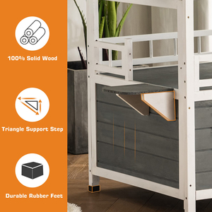 Abri pour <span class=keywords><strong>chat</strong></span> en bois massif imperméable pour l'extérieur et l'intérieur, respirant, <span class=keywords><strong>appartement</strong></span> à 3 étages, grande tour pour <span class=keywords><strong>chat</strong></span> avec balcon et porte d'évacuation - Product Image 5