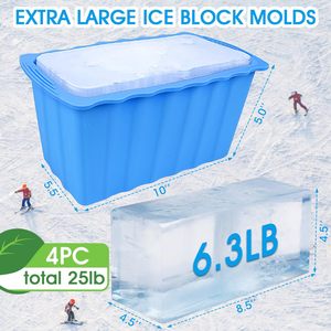 Moldes de silicona reutilizables de gran tamaño para cubitos de hielo, ideales para inmersión en frío o neveras, venta al por mayor. - Product Image 3