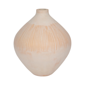 Vaso decorativo in vetro con rigature verticali per soggiorno, camera da letto, ufficio, decorazione da tavolo - Product Image 1
