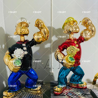 Statue de Popeye de dessin animé grandeur nature, moderne, 180 cm, en fibre de verre, pour la décoration de bars, maisons, boutiques, modèles de sculpture artistique