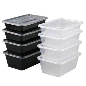 Contenants alimentaires en plastique carrés jetables avec couvercles pour la restauration et les fêtes - Product Image 2