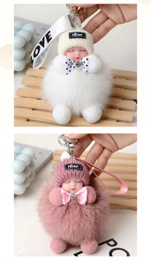 Porte-clés pendentif ours en fourrure <span class=keywords><strong>de</strong></span> <span class=keywords><strong>renard</strong></span> véritable, super doux, en peluche, en coton PP lavé, pour voiture, poupée, accessoire <span class=keywords><strong>de</strong></span> <span class=keywords><strong>sac</strong></span> - Product Image 6