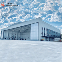 Hangar de avión con marco de acero ligero prefabricado moderno, hangar de acero, sala de almacenamiento, diseño de edificio