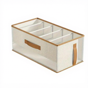 Organisateur de vêtements pliable élégant blanc rectangulaire en polyester japonais avec fenêtre transparente - Capacité 24L, multi-compartiments pour la maison - Product Image 5
