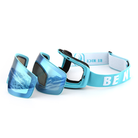 BE NICE SNOW-6100 Lunettes de ski cylindriques sphériques magnétiques à double lentille interchangeable OTG, anti-buée, protection UV, PC TPU, unisexe