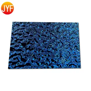 Djyf 304 pvd folha de aço inoxidável, onda azul espelhada para decoração de teto, painel de parede