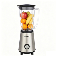 Blender sur socle automatique à vitesse variable AOJA 500W avec fonction smoothie, 2 vitesses, fonction pulse, pot en plastique de 1,5 L, 4 lames en acier inoxydable