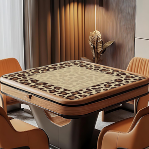 Tapis de Mahjong Imprimé Léopard Tendance Marron Beige – Tapis de Jeu pour Tuiles, Cartes, Accessoires de Jeu de Société pour Mahjong, Dominos, Échecs, Poker, Cartes - Product Image 3