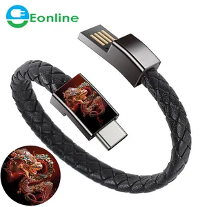 EONLINE 3D Cartoon 6A Bracelet USB Super Fast Charging Cable Data Charging Cord for Plus USB C cable for samsung HUAWEI