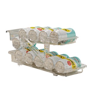 Étagère de rangement transparente à double couche pour boissons, avec design rétractable, pour organiser les canettes de cuisine, grande capacité - Product Image 4