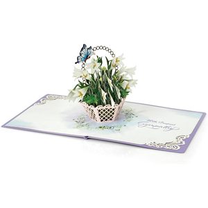 Tarjeta de Condolencias 3D con Lirio Blanco, Tarjeta de Felicitación de Papel para el Luto por la Pérdida de un Ser Querido, Mascota, Mamá, Papá, Hijo/a - Product Image 2