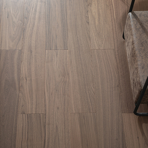 Plancher en bois dur stratifié EN717-1, lisse, laqué UV, noyer noir de qualité AB, silencieux, à clic, 15 mm de large, pour usage intérieur - Product Image 1