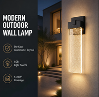 Applique Murale Extérieure Moderne en Aluminium Moulé Sous Pression avec Plaque de Cristal COB LED, Couverture de 5-10 m², Façade en Cristal Bulle pour Entrée et Balcon