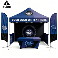 Tenda Pameran Dagang Rangka Baja Anti Angin Tugas Berat 10X10Ft Custom, Lapisan Tunggal 300D Oxford Persegi untuk Penggunaan Komersial Luar Ruangan