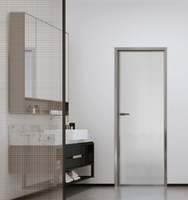 Porte intérieure moderne en bois d'aluminium insonorisée caractéristiques étanches à l'humidité conception à montage encastré maison hôpital salle de bain chambre sous-sol