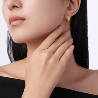 Boucles d'oreilles créoles en argent sterling 925 avec moissanite taille marquise pour femme, solitaires, taille ronde, couleur D, moissanite VVS1, boucles d'oreilles diamant