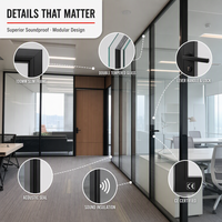 Cloison modulaire en aluminium à double vitrage insonorisée supérieure de 100 mm |   Mur panoramique haute performance pour centres commerciaux et bureaux