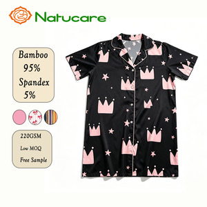 Comfortable Bamboo Fiber Women Nightgown Wholesale <strong>Lemon</strong> <strong>Printed</strong> Short Sleeve Breathable Soft Lounge Sleep Shirt Custom <strong>Dress</strong> - Product Image 3