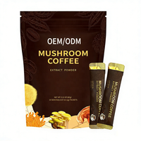 Mélange de café aux champignons de qualité supérieure OEM, café instantané avec Lion's Mane et Reishi, certifié GMP pour l'énergie et la réduction de la fatigue