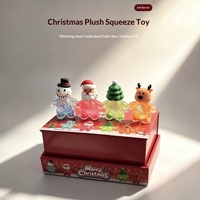 Jouet anti-stress en TPR souple à thème de Noël avec sable mouvant scintillant, emballé individuellement, pour les plus de 14 ans, en stock