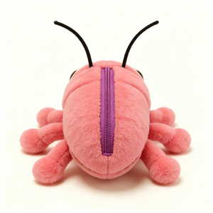 Estuche de lápices de peluche de insecto rosa personalizado, linda bolsa de lápices de peluche con forma de insecto, estuche de lápices de peluche de hormiga rosa - Product Image 3