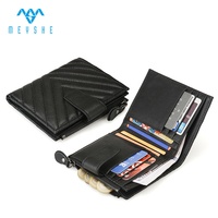 Dompet Kulit Domba Tempat Kartu Penutup Ritsleting Pengaman RFID Kantong Koin Kapasitas Besar Pola Geometris Kancing