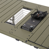 Table de camping pliable moderne pour barbecue et pique-nique, légère, réglable en hauteur, avec structure en aluminium, pour l'extérieur et le jardin