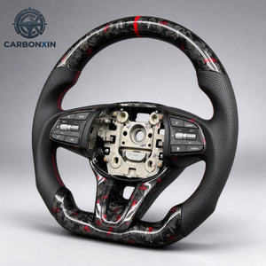 Volante de Cuero y Fibra de Carbono Forjado y Calefactado Personalizado para Hyundai Genesis G70 G80 Coupé 2.0t 3.3t 3.8t 2019 2022 - Product Image 1