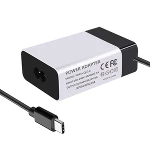 IEC C8 Inlet 65W 60W 45W type c pd charger 20V 3.25A 15V 12V 9V 5V 3A UAV Charger USB C laptop adapter