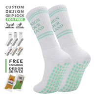 Chaussettes de yoga en coton personnalisées antidérapantes pour femmes, chaussettes antidérapantes, chaussettes de fitness Pilates personnalisées