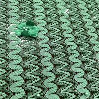 Tissu en dentelle florale 3D avec boules, 100 % polyester organique écologique, 155 cm, personnalisé, de luxe, pour femmes