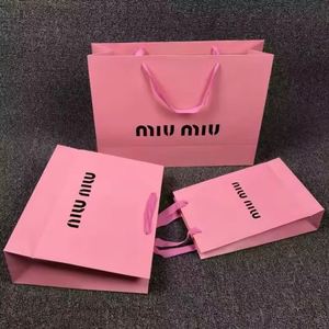 Wholesale Custom Printed Luxury Craft Gift Shopping Packaging <b>White</b> Cardboard <b>Paper</b> <b>Bag</b> with Ribbon Handle - Product Image 2