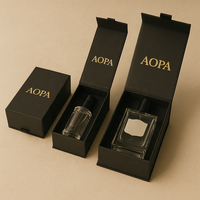 Boîte personnalisée de luxe en papier magnétique enduit en forme de livre de parfum avec insert en éponge pour l'emballage de flacons en verre, logo personnalisé