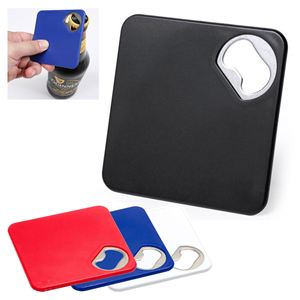 Rectangle Solid Color Stainless Steel ABS Coaster Bottle Opener Multifunctional Beer Opener Gold Plated Dishwasher Safe Logo - Product Image 2