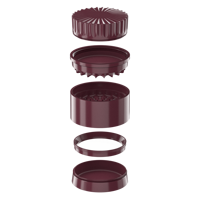 Moulin à herbes VA Grinders Burgundy New Ceramic 3.0, broyage fluide, design sans dents, boîte de haute qualité pour les boutiques