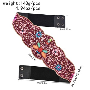Boho Libellule Perles Chaîne <span class=keywords><strong>Ceinture</strong></span> Fleur Plus Taille Perles Blts Filles Force Élastique Turquoise Large Perles <span class=keywords><strong>Ceinture</strong></span> pour Femmes - Product Image 2