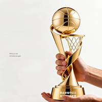 Trophée de basketball en résine personnalisé avec logo et design sur mesure pour les récompenses des événements sportifs