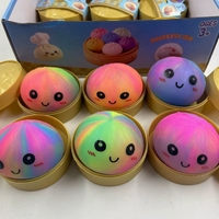 Balles anti-stress souples à presser en forme de dumpling, jouets sensoriels scintillants anti-stress
