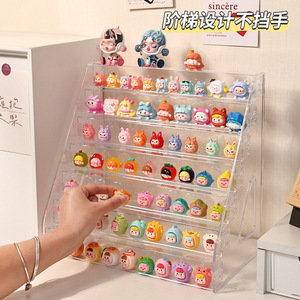 Acrylic <b>Display</b> <b>Rack</b> For Blind Boxes Transparent 7 Tier Shelf Desktop Organization Multipurpose Light Weight Storage Cabinet - Product Image 3