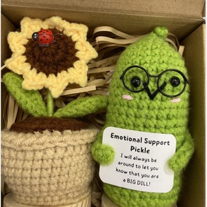 Poupée de pommes de terre créative Mini Funny Positive Life Potato Smile Flower Handmade Crochet Clasp Birthday Gifts - Product Image 5