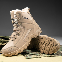 Bottes de neige montantes rétro pour hommes en cuir véritable, à lacets, respirantes, avec doublure en coton chaud et isolée, antidérapantes