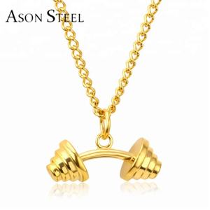 Collar de Cadena para Clavícula de Acero Inoxidable Color Dorado de Alta Calidad, con Colgante de Titanio para Amantes del Fitness, para Hombres Modernos - Product Image 1