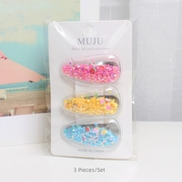 Joli Ensemble de 3 Barrette Cheveux pour Enfants à Paillettes et Pince BB à Sable Mouvant avec Brillant, en Matériau PC pour Franges Latérales Douces et Filles
