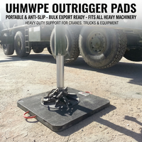 Plaques de support antidérapantes et résistantes à l'usure en UHMWPE de 35 mm d'épaisseur, sur mesure, avec service de découpe pour grue mobile