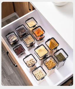 Choice Fun Kitchen Reusable <b>Plastic</b> Pet Airtight Food Grade Storage Box <b>Container</b> Organizer With Lid - Product Image 6