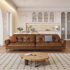 Divano a buon mercato di alta qualità olio di lusso divano in pelle semplice moderno soggiorno divano tre posti divano divano divano in schiuma divano - Product Image 2