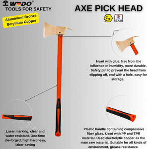 Wedo bam ATEX chấp thuận không phát ra tia lửa nhôm Đồng berili Đồng Pick Head rìu với nhựa xử lý - Product Image 4