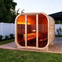 Sauna domestique de taille moyenne en stock, petit sauna à vapeur humide en bois massif pour 4 personnes, facile à installer pour sauna extérieur