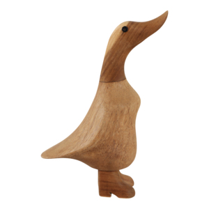 Statuetta di anatra in legno con stivali, ornamento decorativo per la casa, il bagno, l'ufficio, il soggiorno. - Product Image 1
